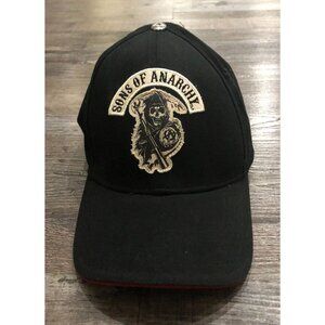 Sons of Anarchy Mens M/L Grim Reaper Fitted Baseball Hat Cap Black